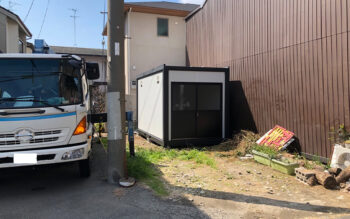 2024.3.21 アウトレットユニットハウス3.1坪（6.2畳）タイプを、陶芸教室の作業部屋として設置しました。