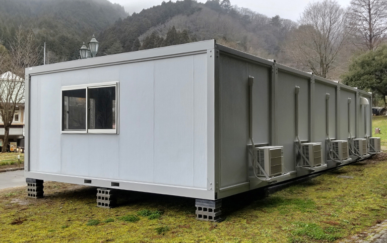 2024.3.25 レンタルユニットハウス19坪（38畳）タイプ エアコン付を、イベント施設として設置しました。