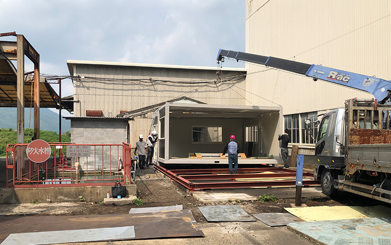 2025.8.29 アウトレットユニットハウス15.1坪（30.2畳）タイプを、食堂棟として設置しました。