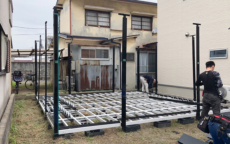 2024.6.27 組立式パネルハウス8.8坪（17.6畳）タイプを、集会所として設置しました。