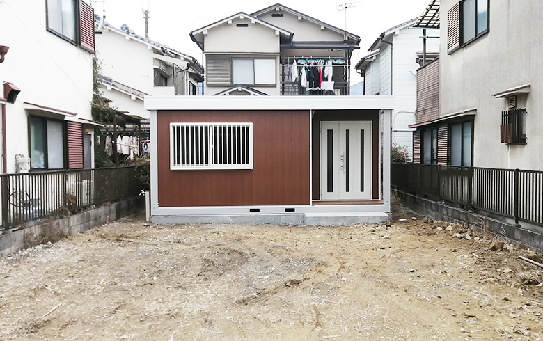 2022.2.19 アウトレットユニットハウス7.5坪（15畳）を、住居(単身者用)として設置しました。