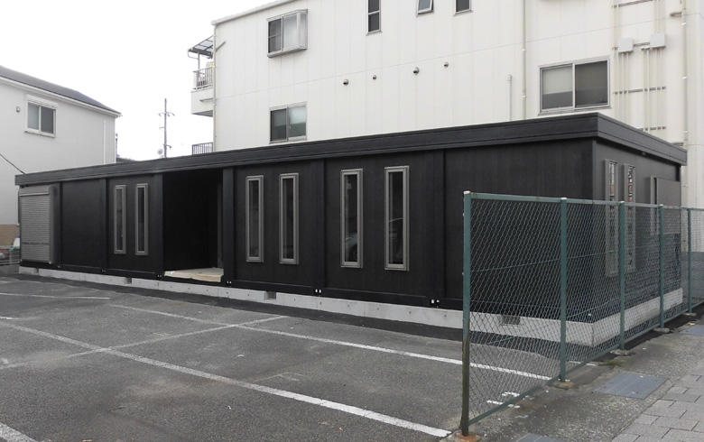 2019.11.18 アウトレットユニットハウス28坪（56畳）タイプ　防火仕様を、事務所として設置しました。