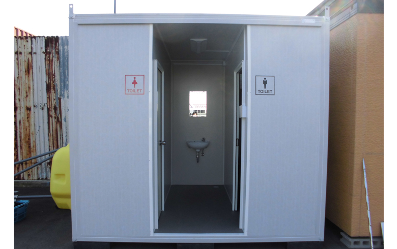 2018.3.28アウトレットユニットハウス1.9坪（3.8畳）タイプを、従業員用トイレとして設置しました。