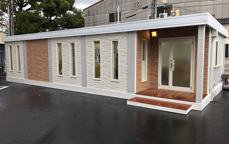 2020.12.5 アウトレットユニットハウス19坪（36畳）タイプを、事務所として設置しました。