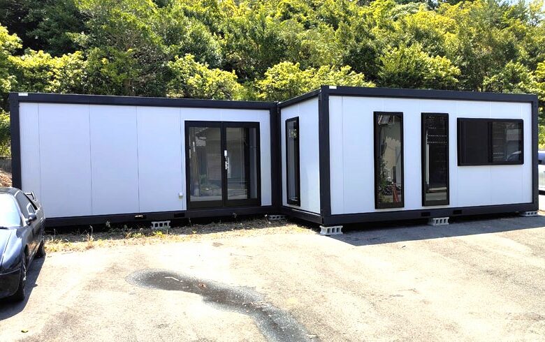 2022.8.8 アウトレットユニットハウス11.3坪(22.6畳)タイプを、美容室として設置しました。