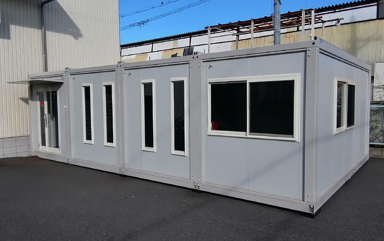 2021.2.20 ユニットハウス11.3坪(22.6畳）を、仮設事務所として設置しました。