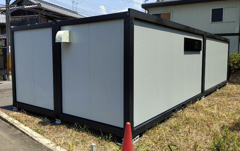 2022.8.8 アウトレットユニットハウス11.3坪(22.6畳)タイプを、美容室として設置しました。