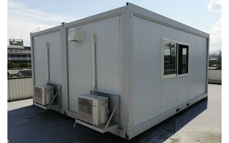 2020.9.1 ユニットハウス7.5坪(15畳）エアコン付を、仮設事務所として設置しました。