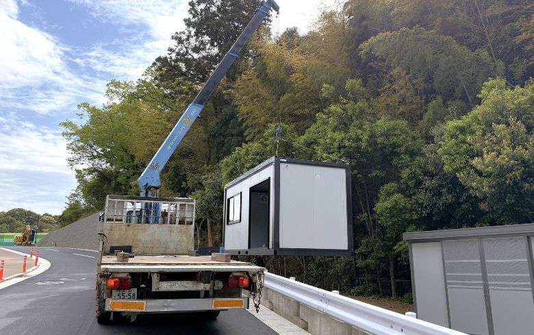 2026.4.20 レンタルユニットハウス3.8坪（7.6畳）タイプを、休憩室として設置しました。