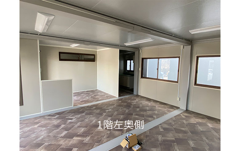 2021.8.25 アウトレットユニットハウス16坪（32畳）タイプ2階建てを、事務所として設置しました。