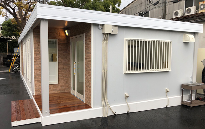 2020.12.5 アウトレットユニットハウス19坪（36畳）タイプを、事務所として設置しました。