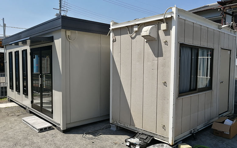 2020.4.14 中古ユニットハウス8坪（16畳）タイプ カスタマイズ品を、事務所として設置しました。